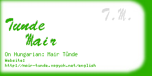 tunde mair business card